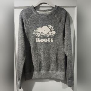 🪻Roots Salt and Pepper Grey Signature Crew neck Sweater🪻size: XS